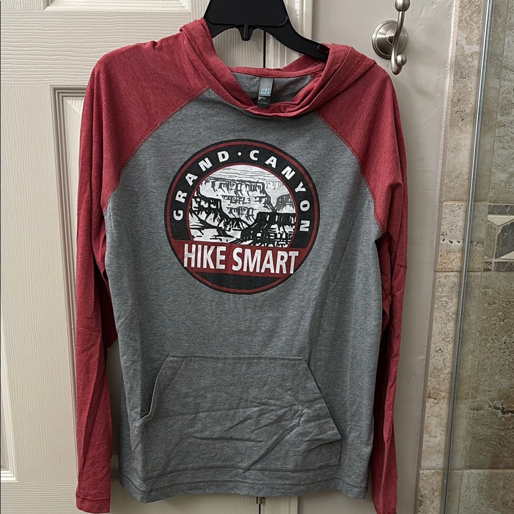 District Red and Gray Sweater with Graphic Design